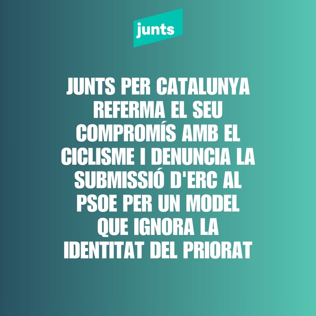 Junts per Catalunya referma el seu compromís amb el ciclisme i denuncia la submissió d’ERC al PSOE per un model que ignora la identitat del Priorat